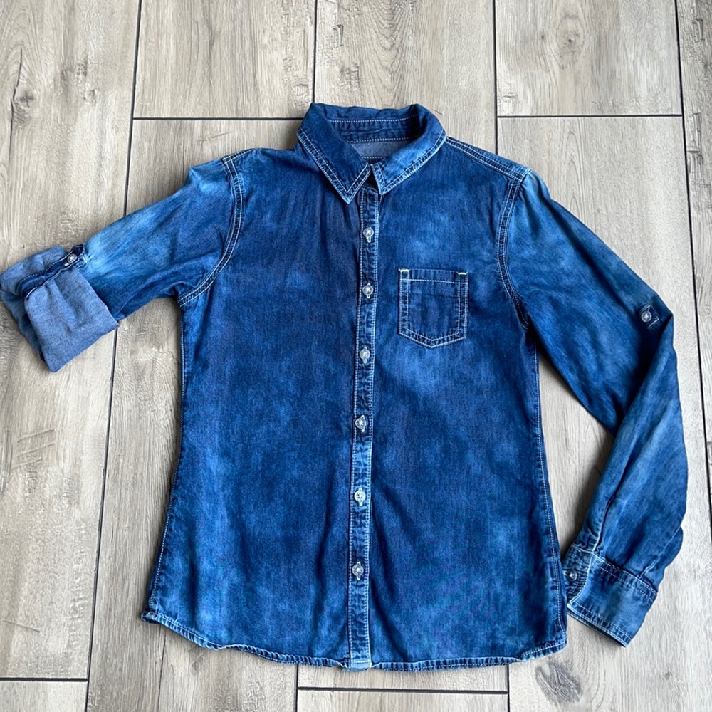 Justice Girl Denim Blouse Size 12